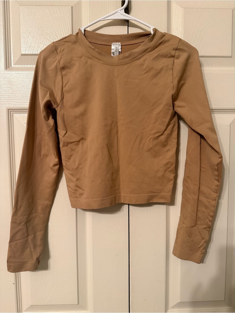 New Mix Women's Long-Sleeve Crewneck Top - Tan